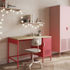Adel - Bureau 1 Porte - Métal - Rose