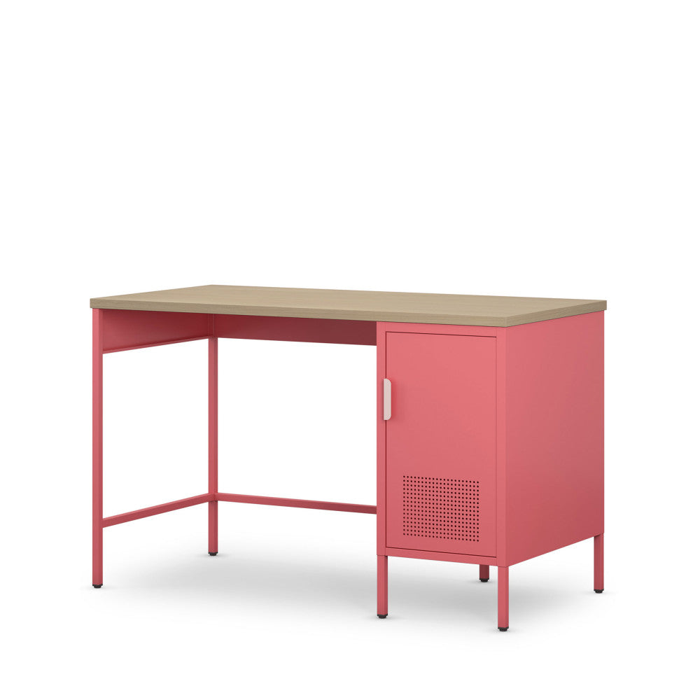 Adel - Bureau 1 Porte - Métal - Rose