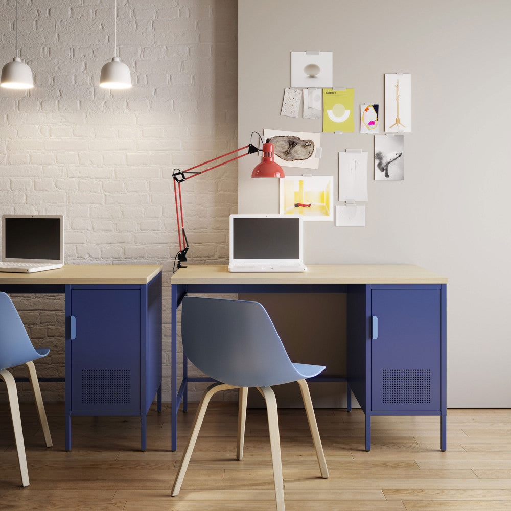 Adel - 1-Door Desk - Metal - Blue