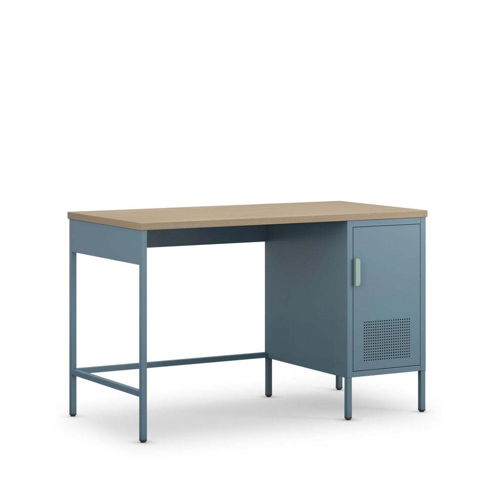 Adel - 1-Door Desk - Metal - Glacier Blue
