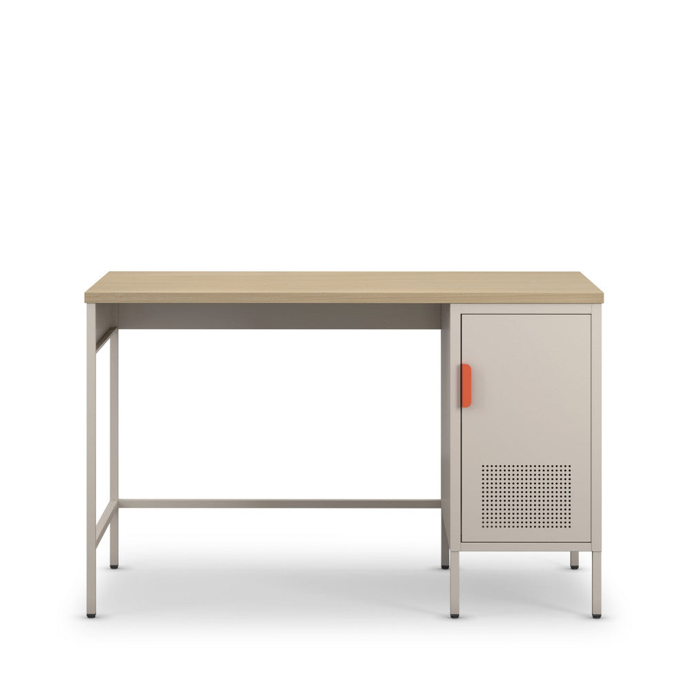 Adel - 1-Door Desk - Metal - Beige