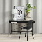 Rinto - Desk, 1 Drawer, 1 Compartment - Wood and Metal - Black