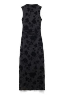 Robe Longue À Col Cheminée Burn Out Noir