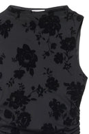 Robe Longue À Col Cheminée Burn Out Noir