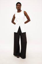 Top Button Down - Blanc