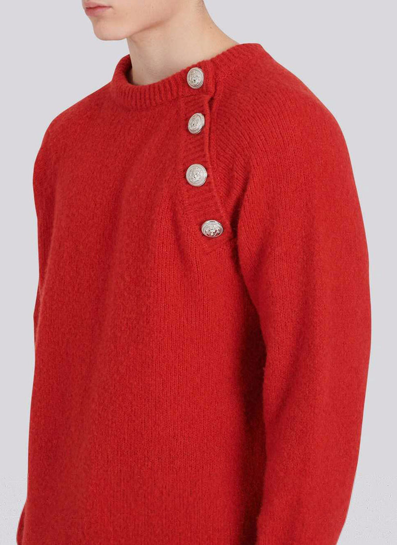 Balmain - Pull Cachemire - Rouge - Homme