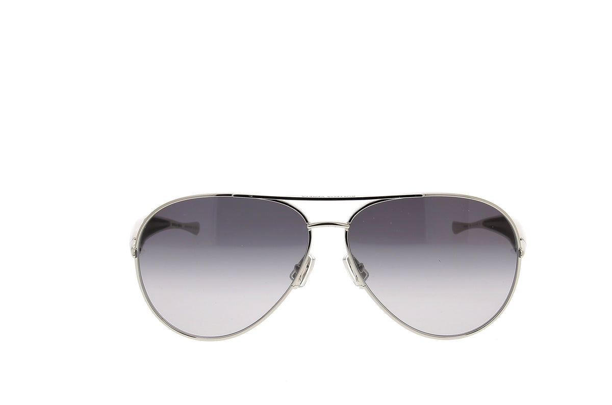 Luxury Eyewear – Okulary przeciwsłoneczne - Bottega Veneta, okulary przeciwsłoneczne pilotki ze srebrnego metalu z szarymi cieniowanymi soczewkami