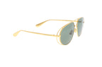 Luxury Eyewear – Lunettes De Soleil - Bottega Veneta, lunettes de soleil aviateur dorées avec verres teintés verts, vue de profil