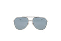 Luxury Eyewear – Solbriller - Bottega Veneta, aviator-solbriller i sølvfarvet metal, blå glas, set forfra