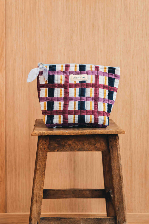 Checks Beauty Bag - Multicolor