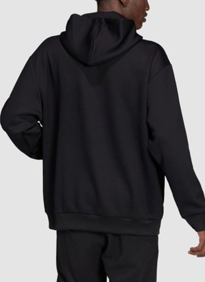 Adidas - Hoodie Adicolor Trefoil Plissé - Black - Homme