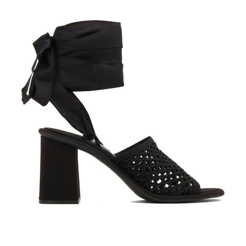 Miu Miu Sandalias Macramé - Mujeres - Negro