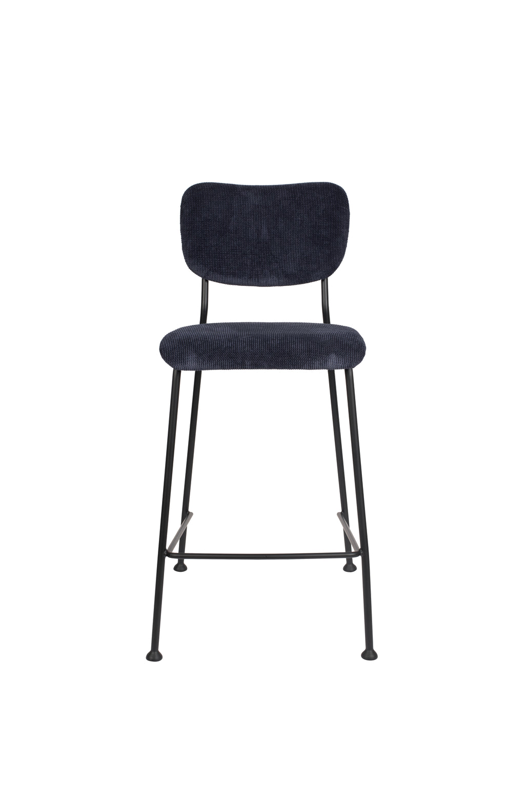 Benson 64,5 Cm - Tabouret De Bar & De Comptoir - Tissu - Bleu Foncé