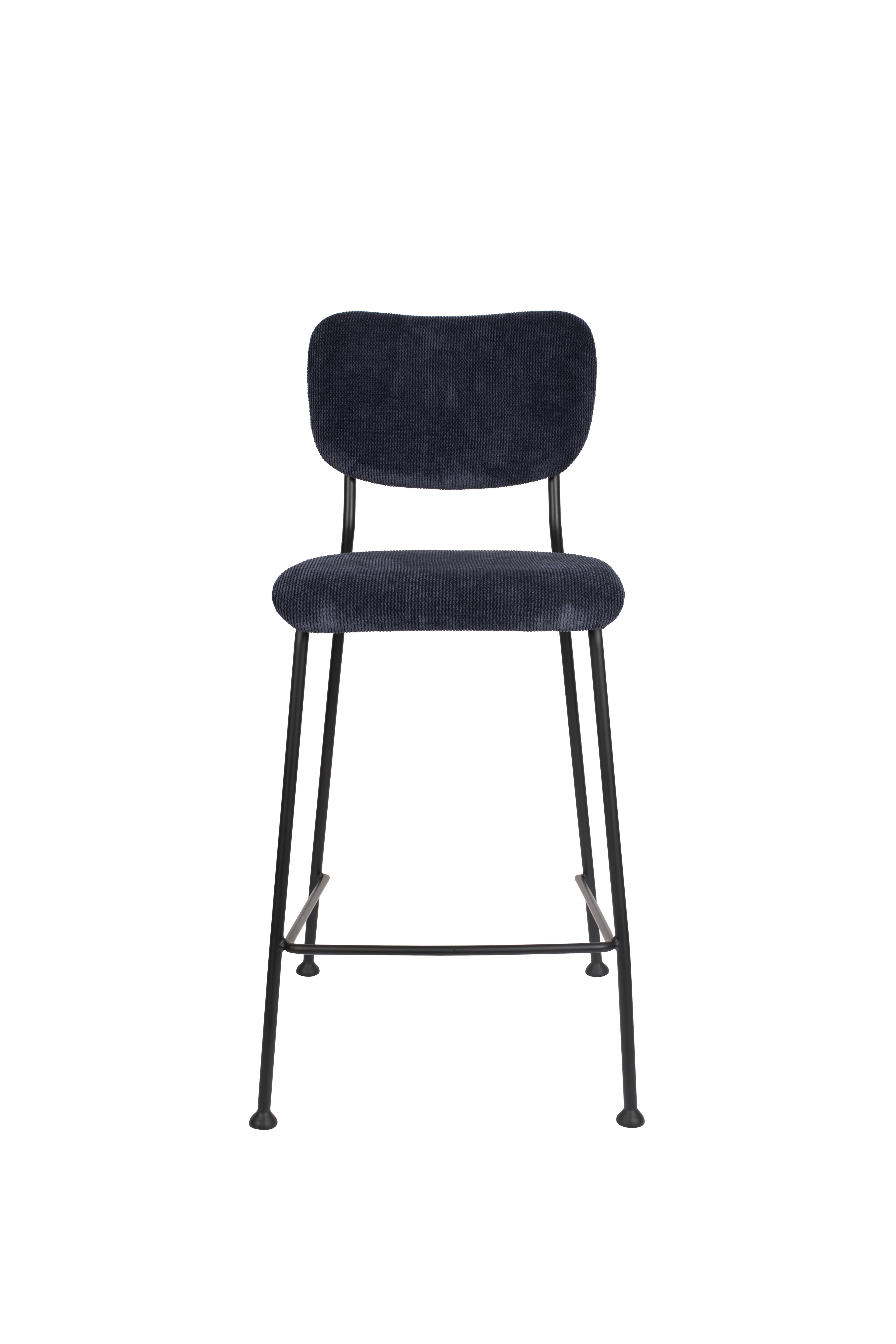 Benson 64,5 Cm - Tabouret De Bar & De Comptoir - Tissu - Bleu Foncé