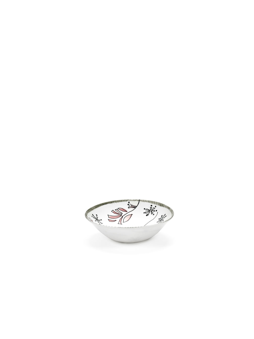 Midnight Flowers - 2er-Set Flache Schalen - S - Bone-China-Porzellan - Fiore Rosa