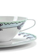 Midnight Flowers - Lot De 2 Tasses À Thé + Soucoupes - Porcelaine Bone China - Blossom Milk