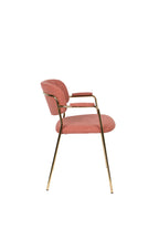 Jolien - Dining Room Armchair - Fabric - Gold/Pink