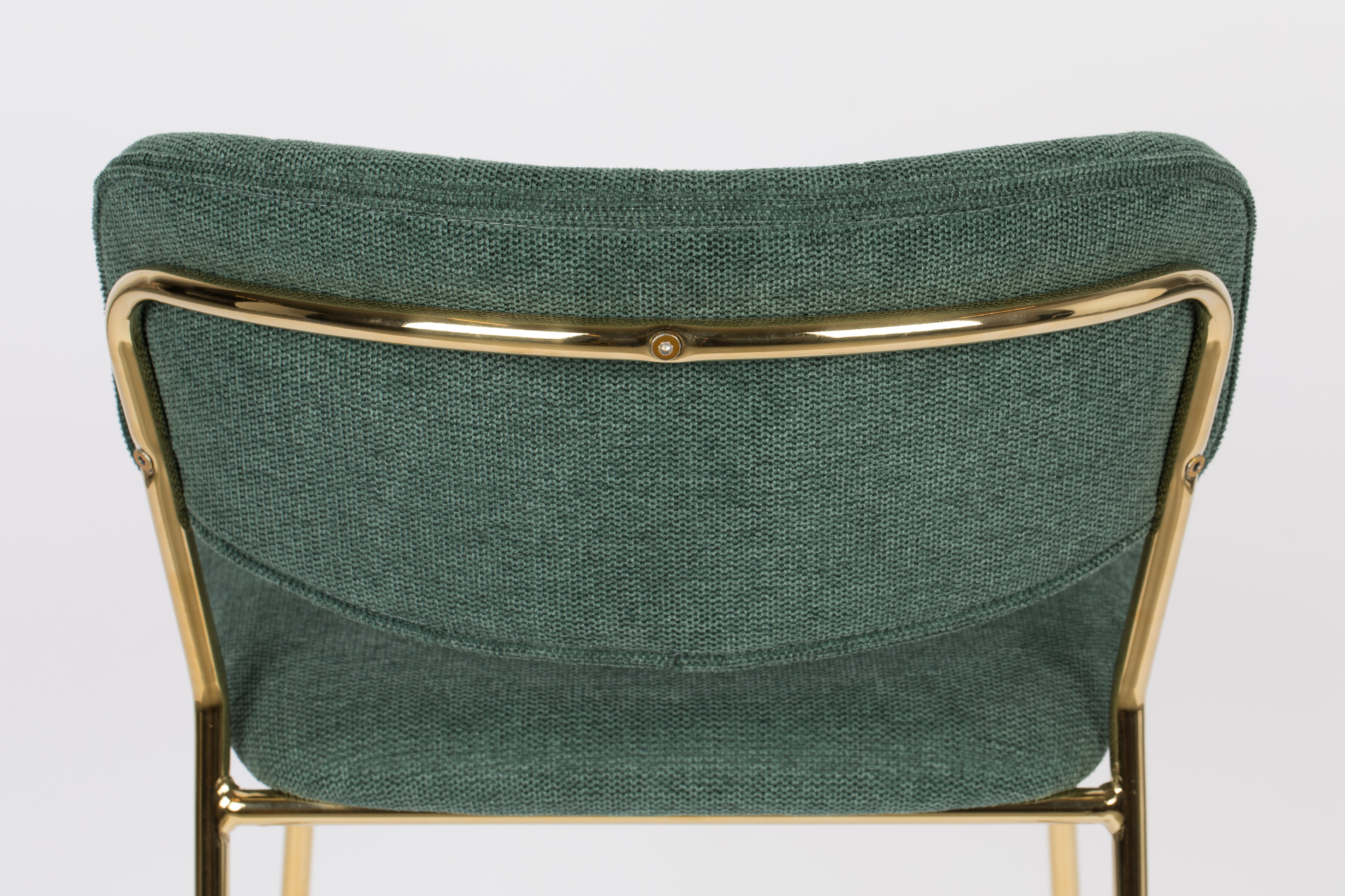 Jolien - Tabouret De Bar & De Comptoir - Tissu - Doré/Vert Foncé