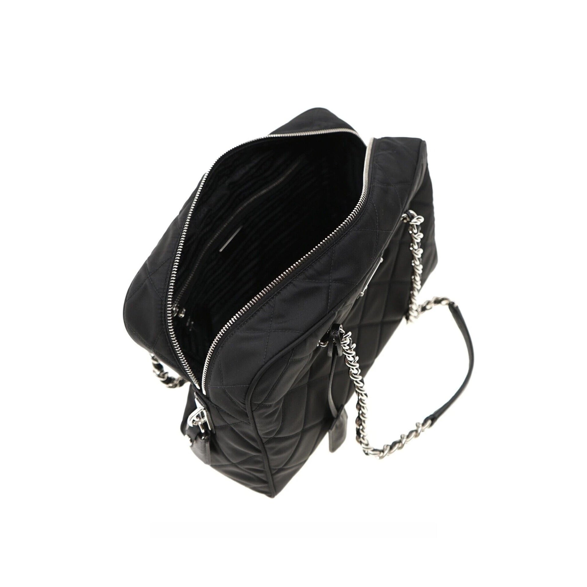 Prada - Bolso Bandolera De Nylon Acolchado - Mujeres - Negro