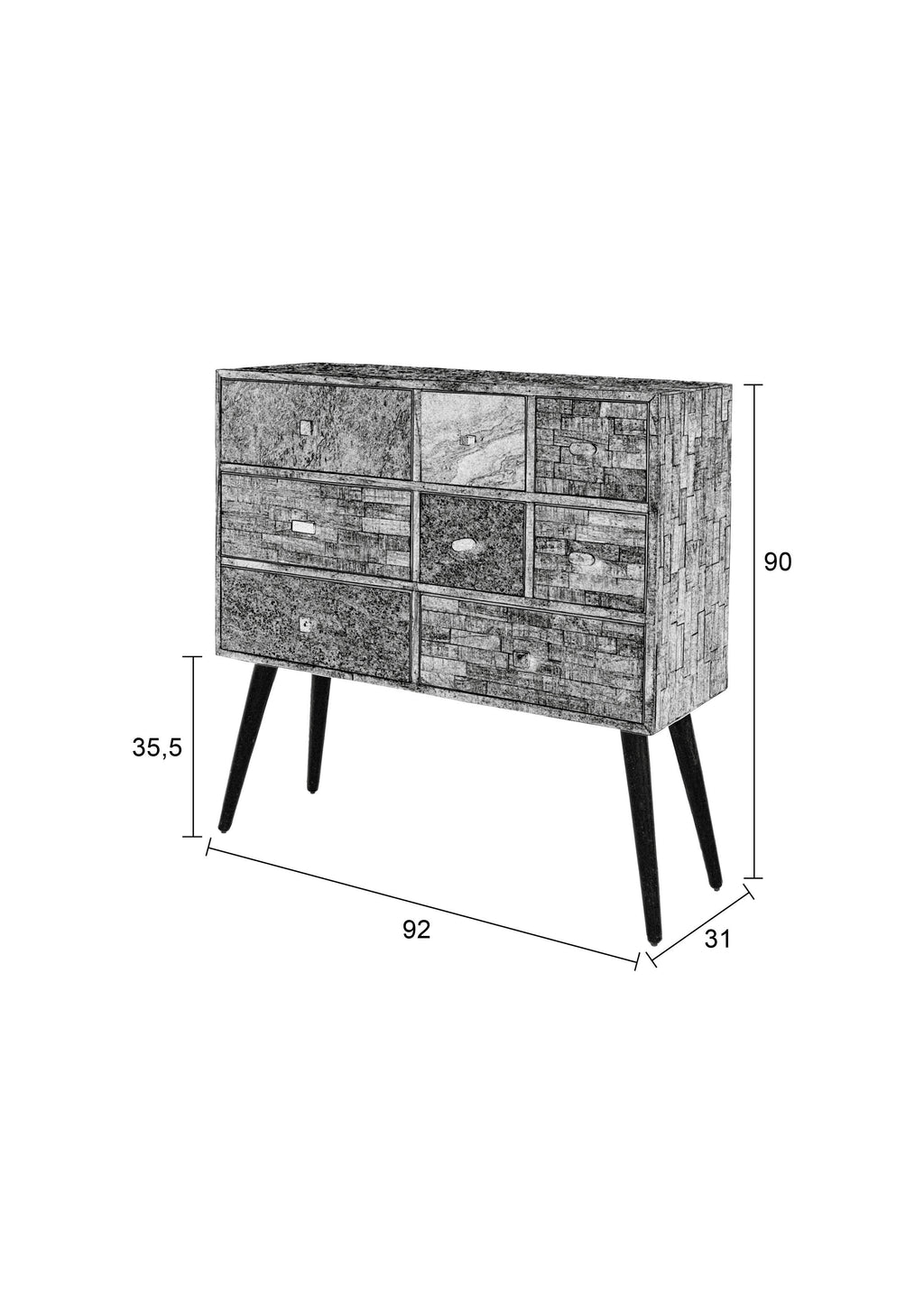 San - Wardrobe - Teak - Brown