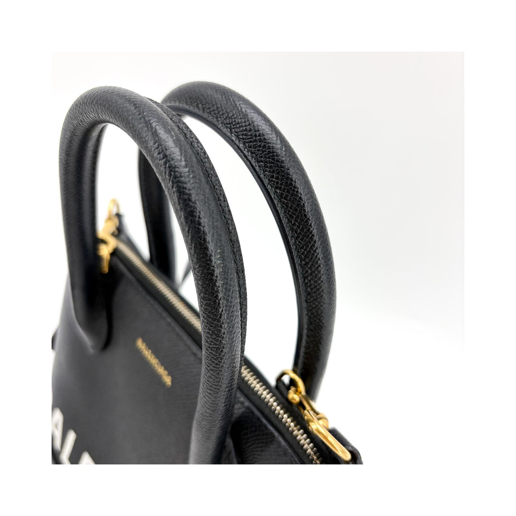 Sac À Main Balenciaga Logo Ville Medium Cuir - Noir
