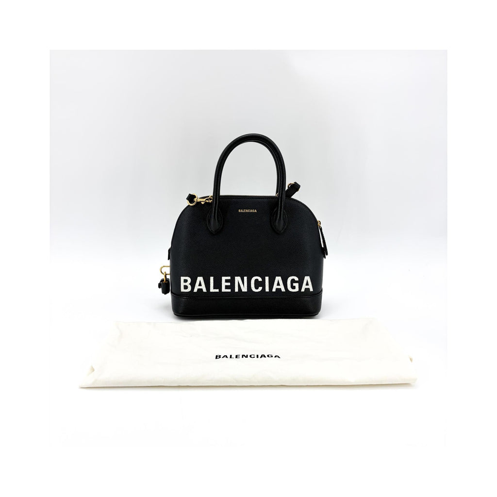Sac À Main Balenciaga Logo Ville Medium Cuir - Noir