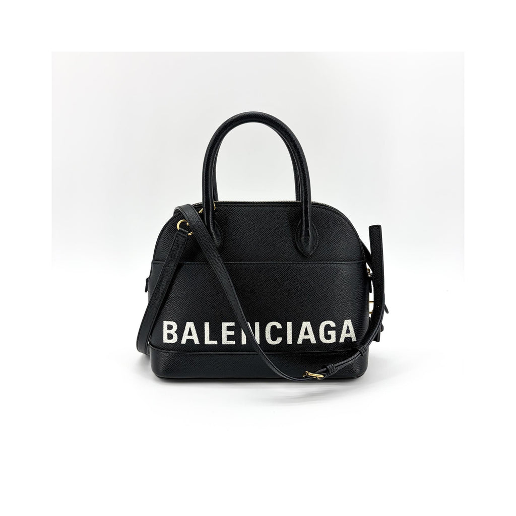 Sac À Main Balenciaga Logo Ville Medium Cuir - Noir