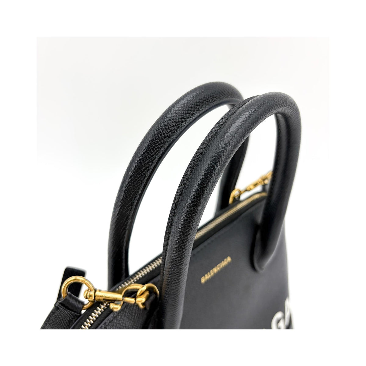 Sac À Main Balenciaga Logo Ville Medium Cuir - Noir