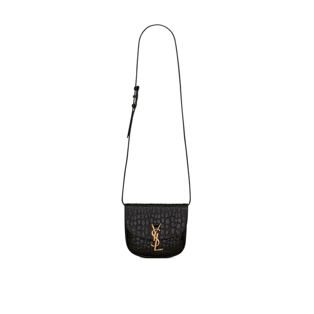 Saint Laurent - Kaia Croco Crossbody Bag - Women - Black