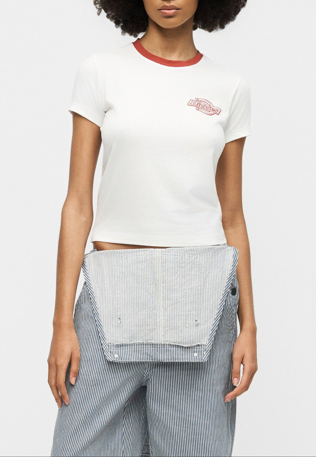 T-shirt con bordi a contrasto donna Plainville - White