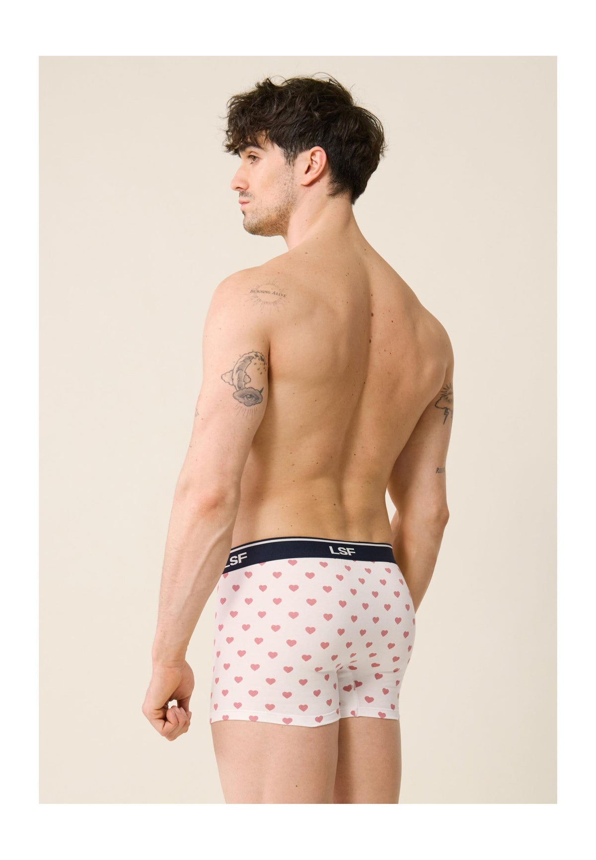 Boxer Marius Petit Coeur En Coton - Rouge Cerise