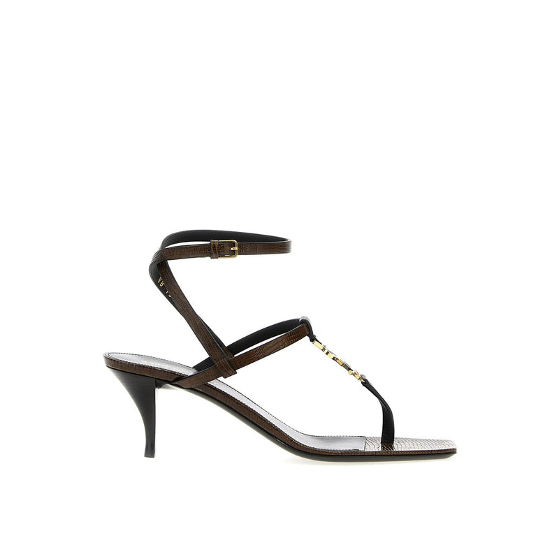 Sandales - Saint Laurent Cassandra Leather Flip-Flop - Brown