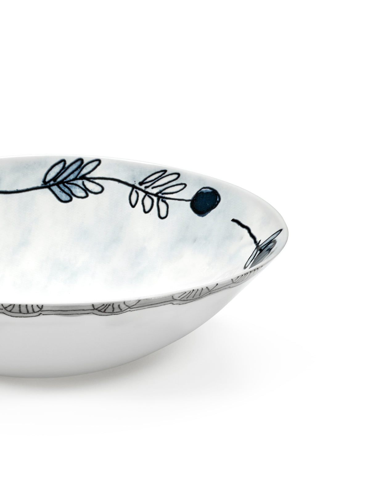 Midnight Flowers - Lot De 2 Bols Bas - L - Porcelaine Bone China - Mirtillo Tea