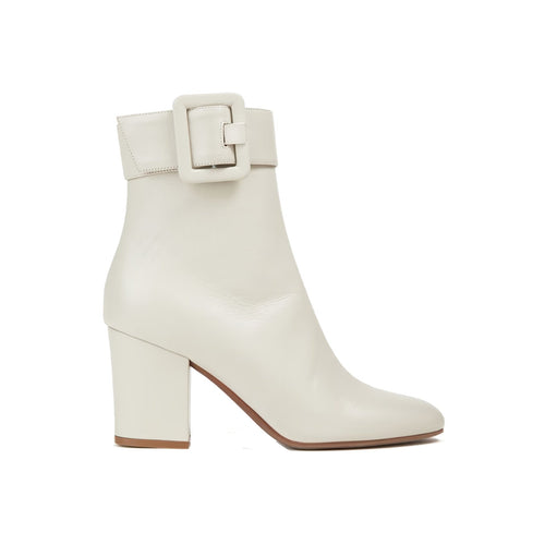 Bottes - Sergio Rossi Buckled Leather Ankle  - Cream