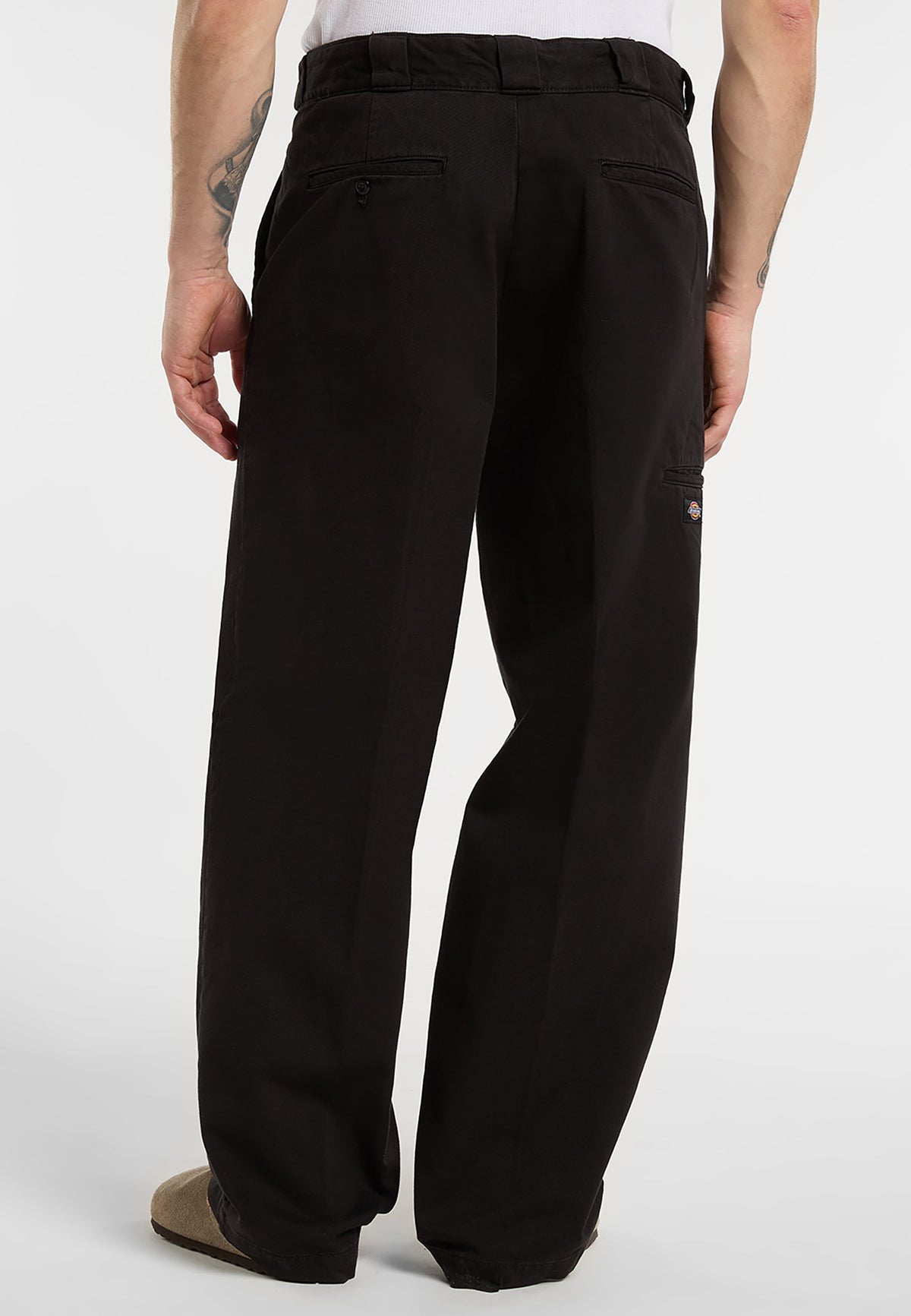247 Garment Dye Loose Work Trousers - Black