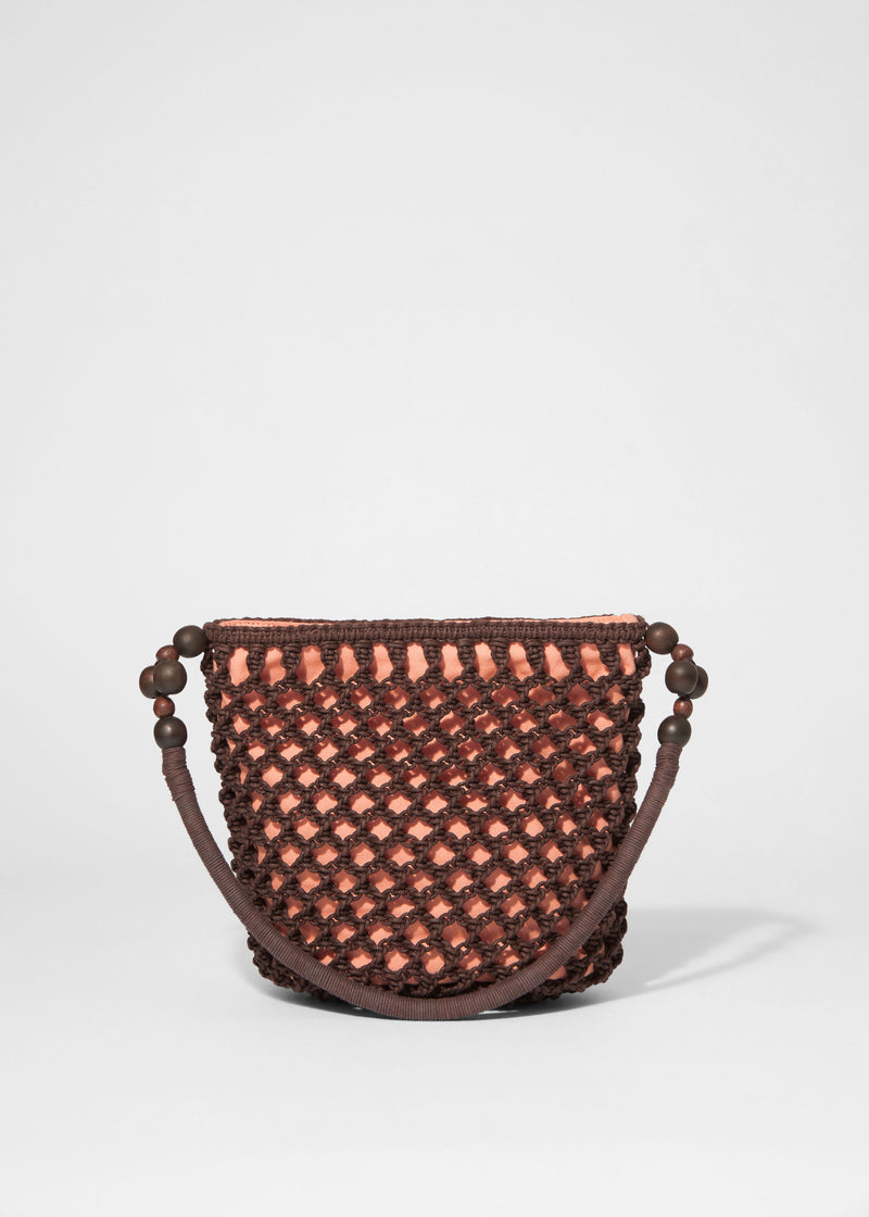 Bolso bombonera Tiana de crochet - Marrón - Mujer