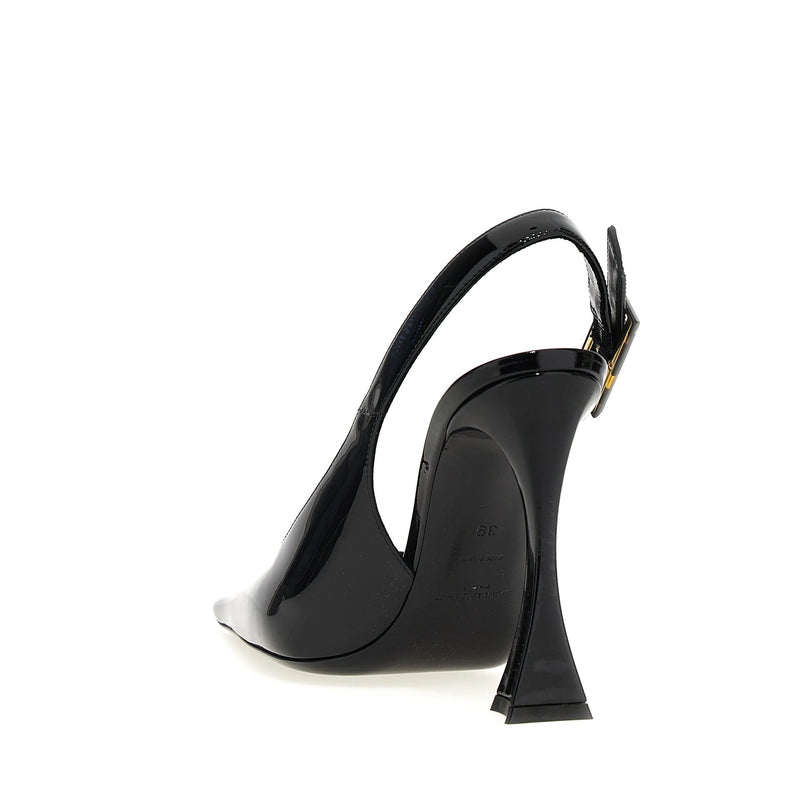 Escarpins - Saint Laurent 'Dune' Leather Slingback - Black