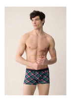Marius Checked Tartan Print Boxers - Forest Green