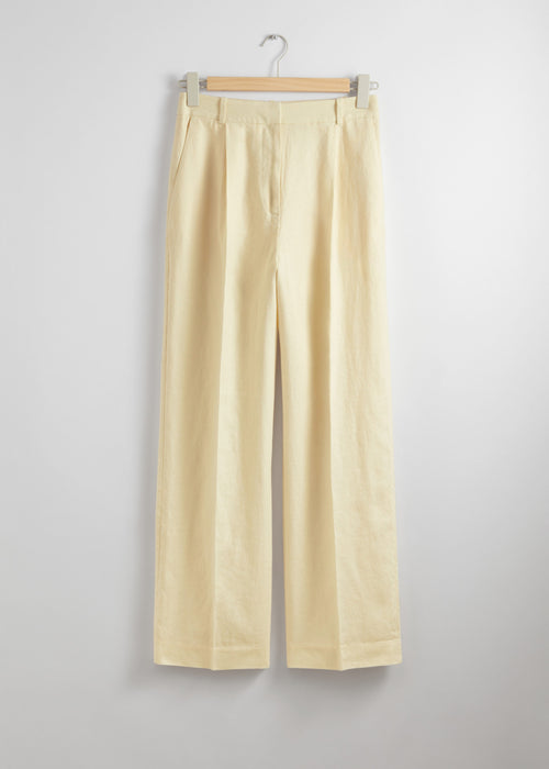 Pantalones St Zoe Pantalón de lino(1) - Amarillo - Mujer