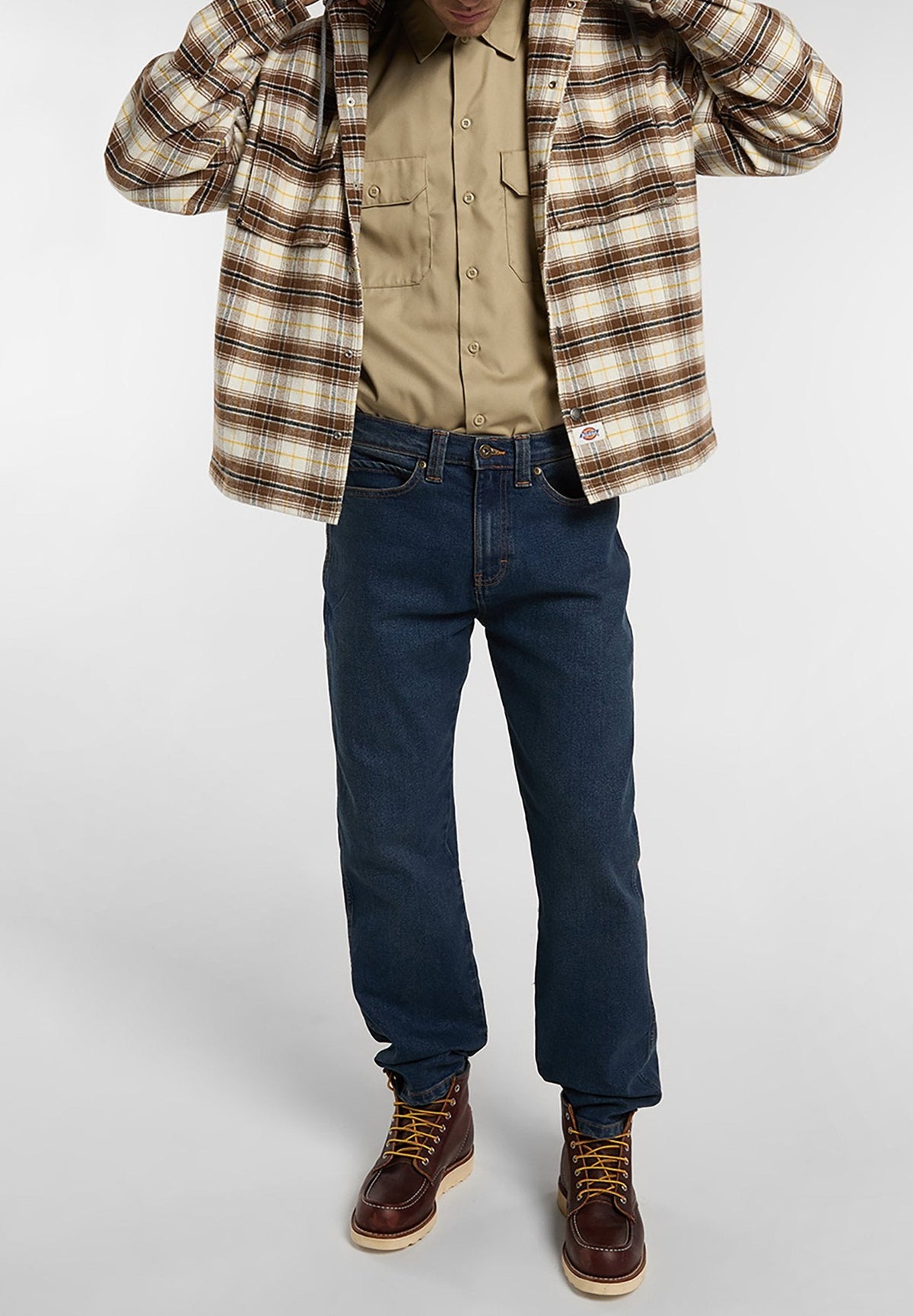 Sobrecamisa de franela con capucha Eustis - Blanco garceta - Hombre