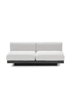 Rudolph - Banc 2 Places D'intérieur - Aluminium, Bois Et Tissu D'ameublement - Blanc Cassé Noir