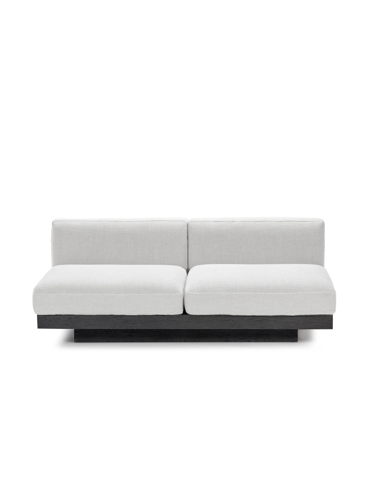 Rudolph - Banc 2 Places D'intérieur - Aluminium, Bois Et Tissu D'ameublement - Blanc Cassé Noir