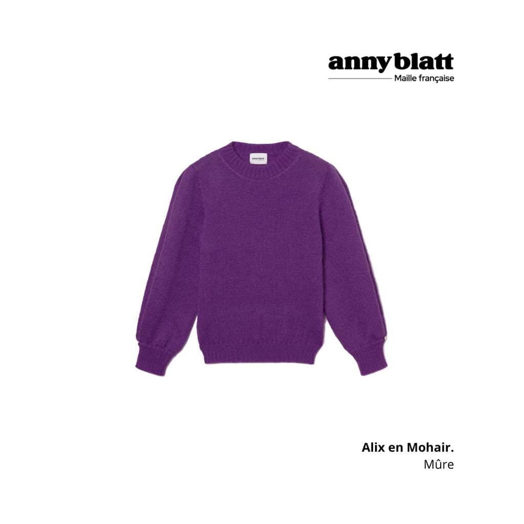 Pullover Alix aus Mohair und Seide Brombeere