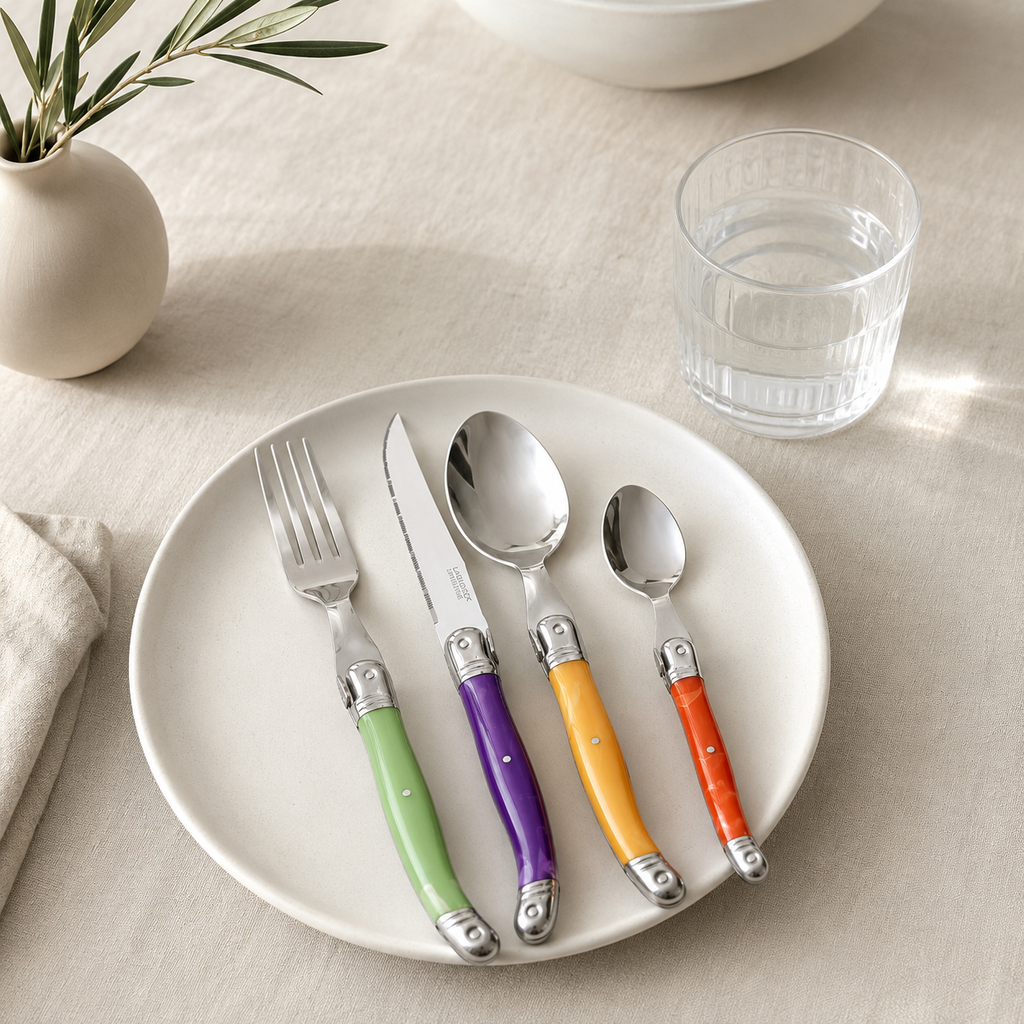 Laguiole Heritage - Assorted Color Cutlery 24 Pieces