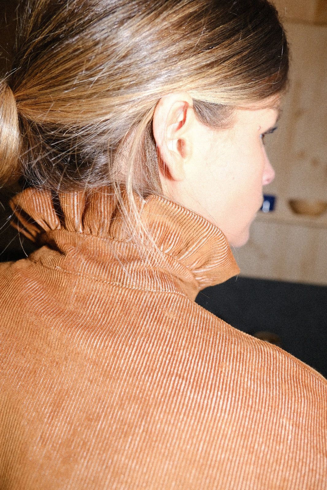 Lou Velvet Camel Overshirt