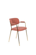 Jolien - Dining Room Armchair - Fabric - Gold/Pink