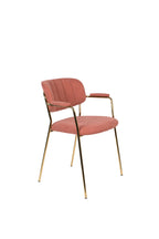 Jolien - Dining Room Armchair - Fabric - Gold/Pink