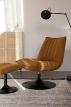 Jax Bouclé - Lounge Armchair - Fabric - Ochre/Brown
