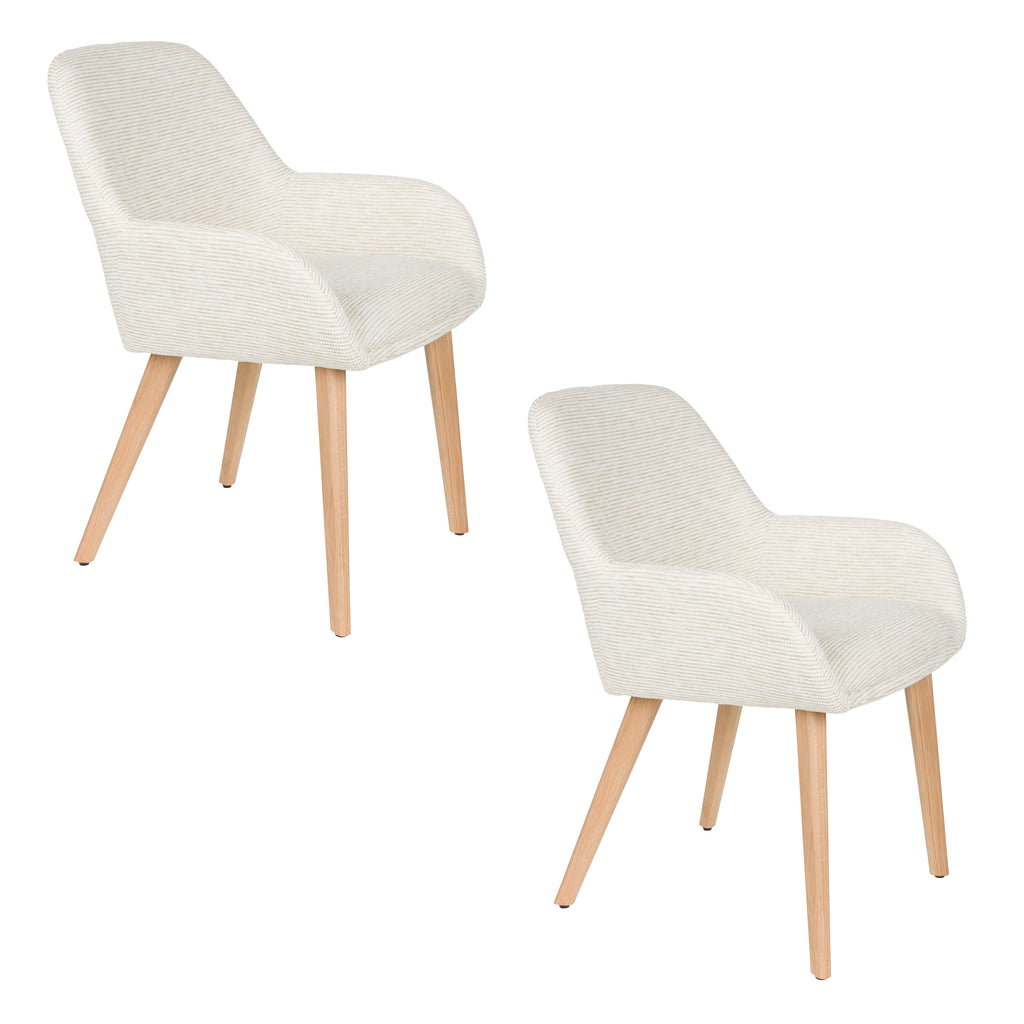 Loua - Dining Chair - Polyester - Off-White/Off-White