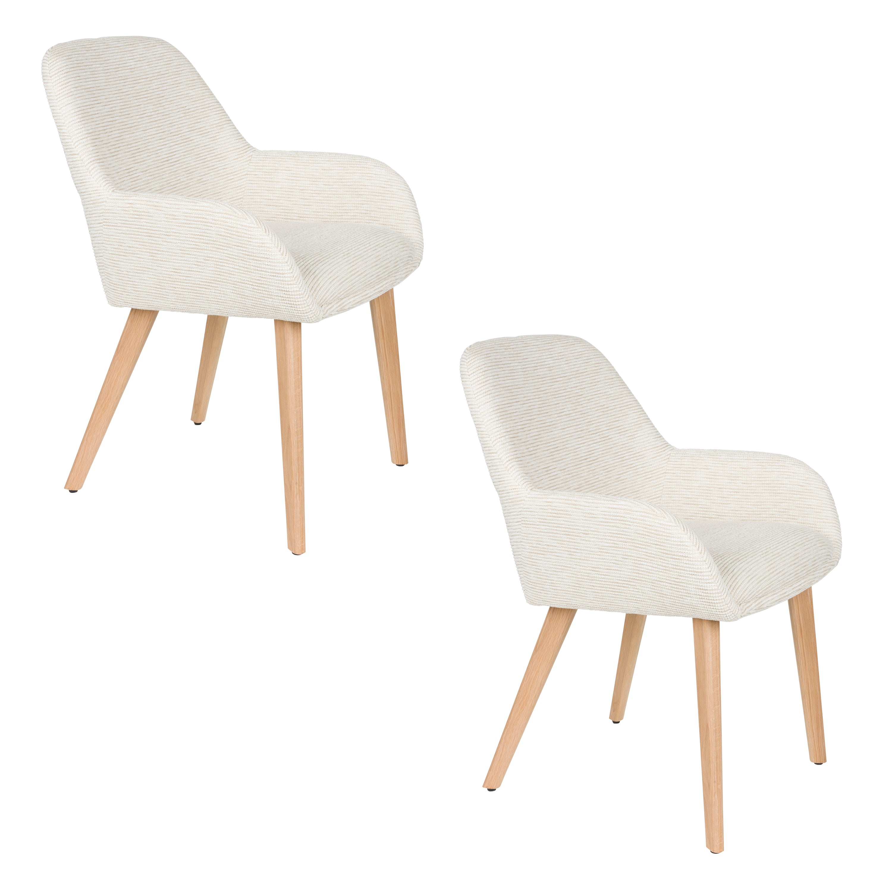 Loua - Dining Chair - Polyester - Off-White/Off-White
